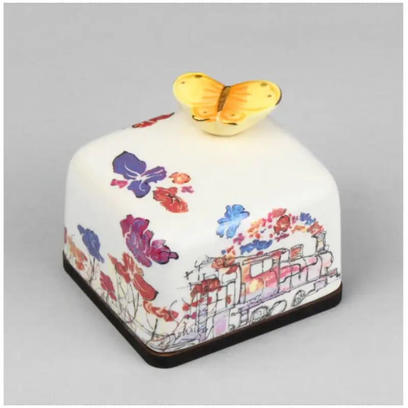 HK Studio - Moony Ceramic Flower Train Musical Paperweight - HK Studio - Music Box - Harumio
