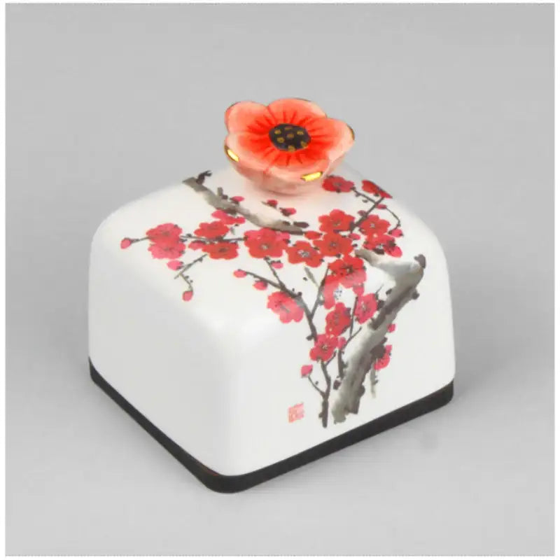 HK Studio - Korean Art Red Plum Blossoms Musical Paperweight - HK Studio - Music Box - Harumio