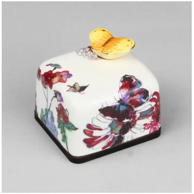 HK Studio - Moony Ceramic Flower Butterfly Musical Paperweight - HK Studio - Music Box - Harumio