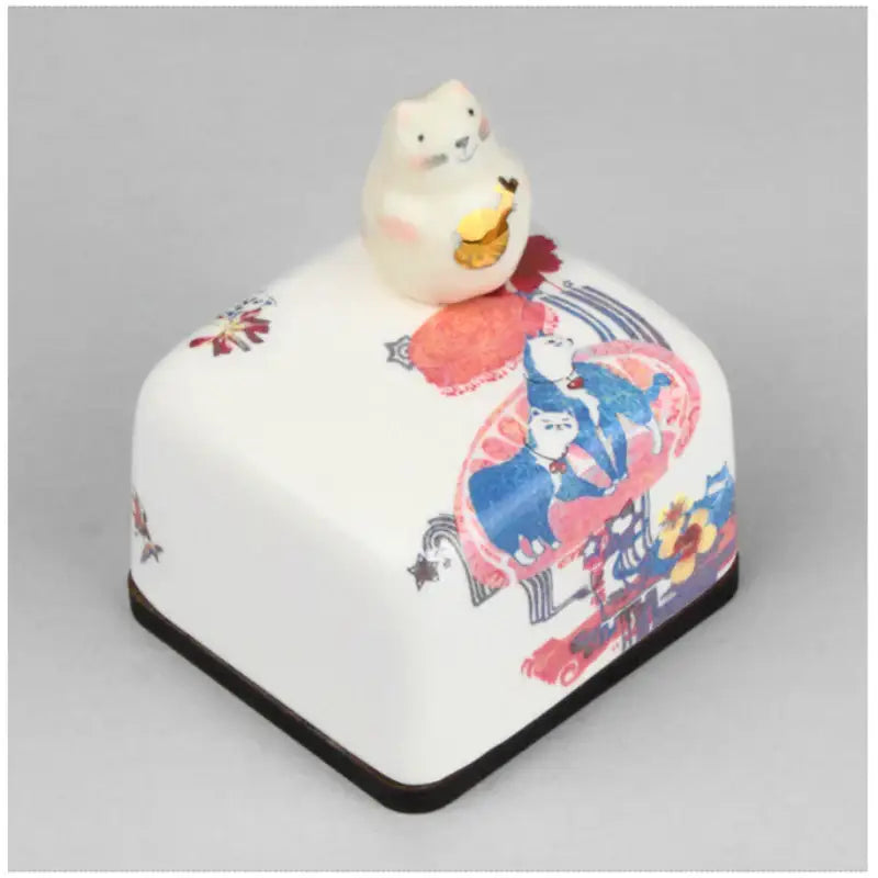 HK Studio - Moony Ceramic Cat Musical Paperweight - HK Studio - Music Box - Harumio