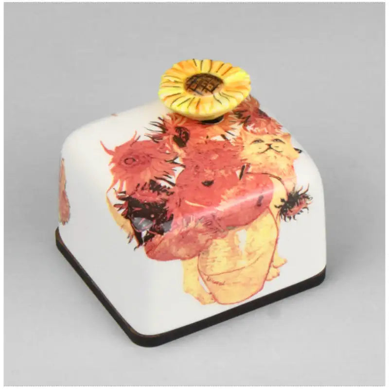 HK Studio - Moony Ceramic Sunflowers Musical Paperweight - HK Studio - Music Box - Harumio