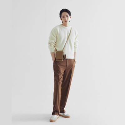 The Knit Company X Lee Soo-hyuk - 20FW Semi-Wide Fit Half Banding Slacks