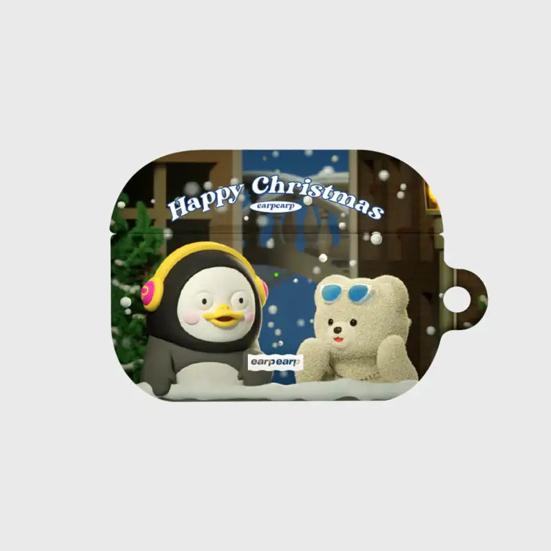 Earpearp x Pengsoo - White Christmas AirPods Hard Case (Navy) - Earpearp x Pengsoo - AirPods Case - Harumio