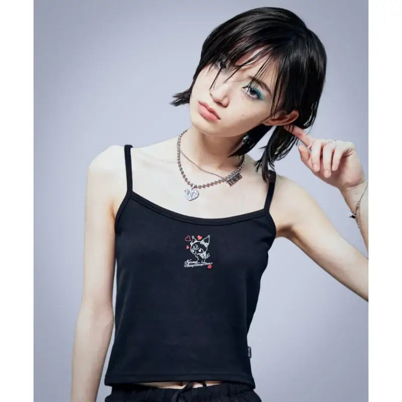 FANCY X KUROMI - Heartline Sleeveless Top - FANCY X KUROMI - Clothes - Harumio