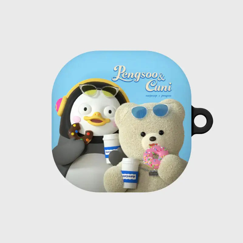 Earpearp x Pengsoo - Coffee and Donut Buds & Buds Plus Hard Case (Sky Blue) - Earpearp x Pengsoo - Buds Hard Case - Harumio
