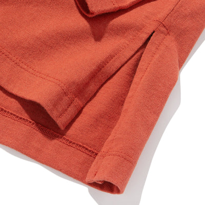 Liful - Oval Pocket Long Sleeve Shirt - Red Brown