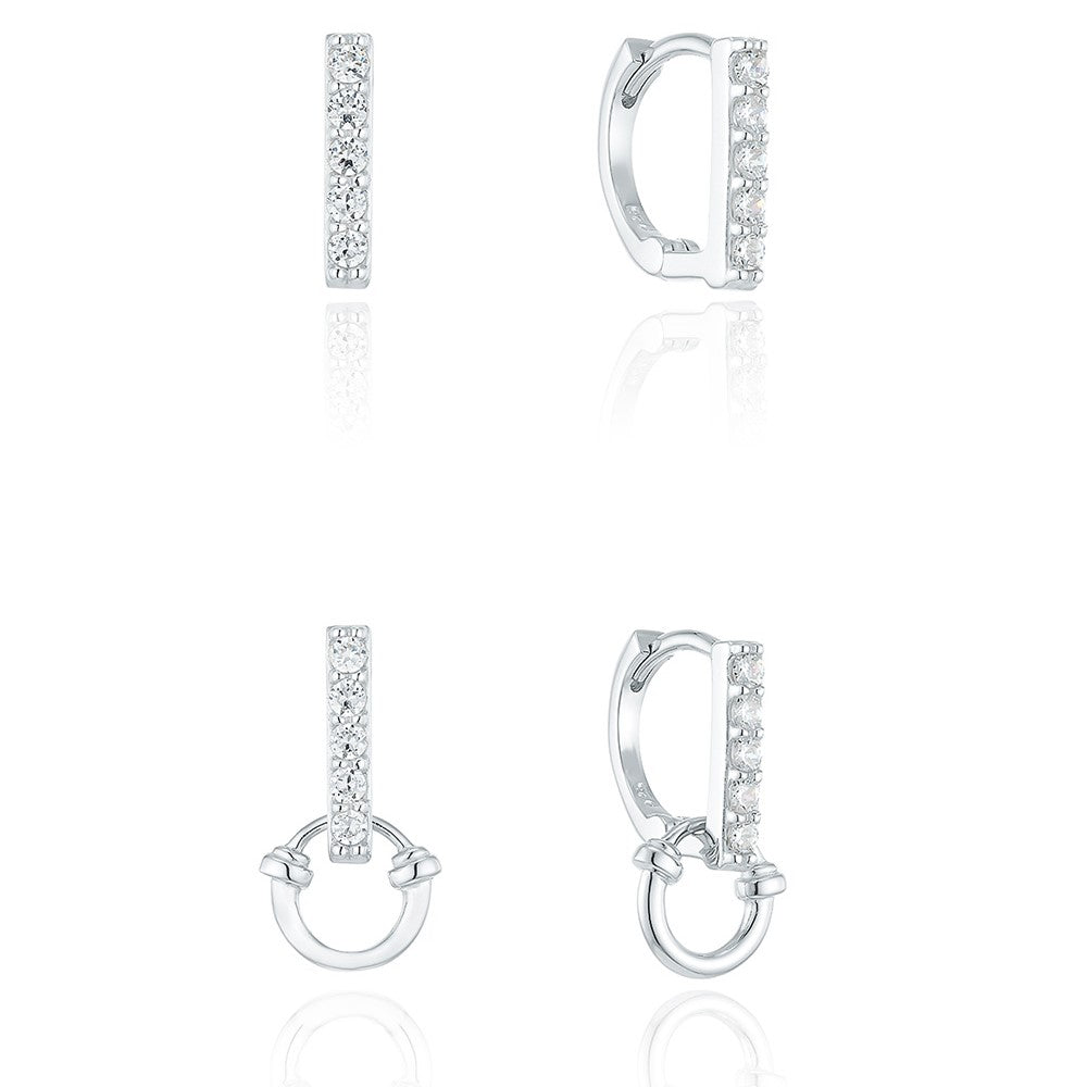 OST - Lucky Lock Two-Way Horseshoe One-Touch Silver Earring