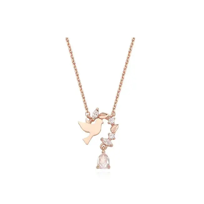 CLUE - Fortune April Dove Silver Necklace - CLUE - Jewelry - Harumio