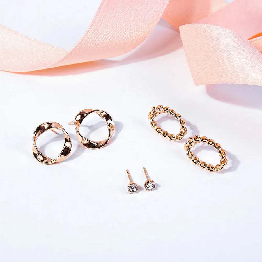 CLUE - Twisted Daily Earring Package Set - CLUE - Jewelry - Harumio