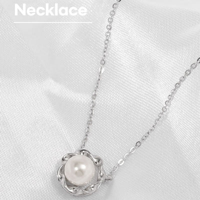 OST - Sunflower Pearl Silver Women's Necklace