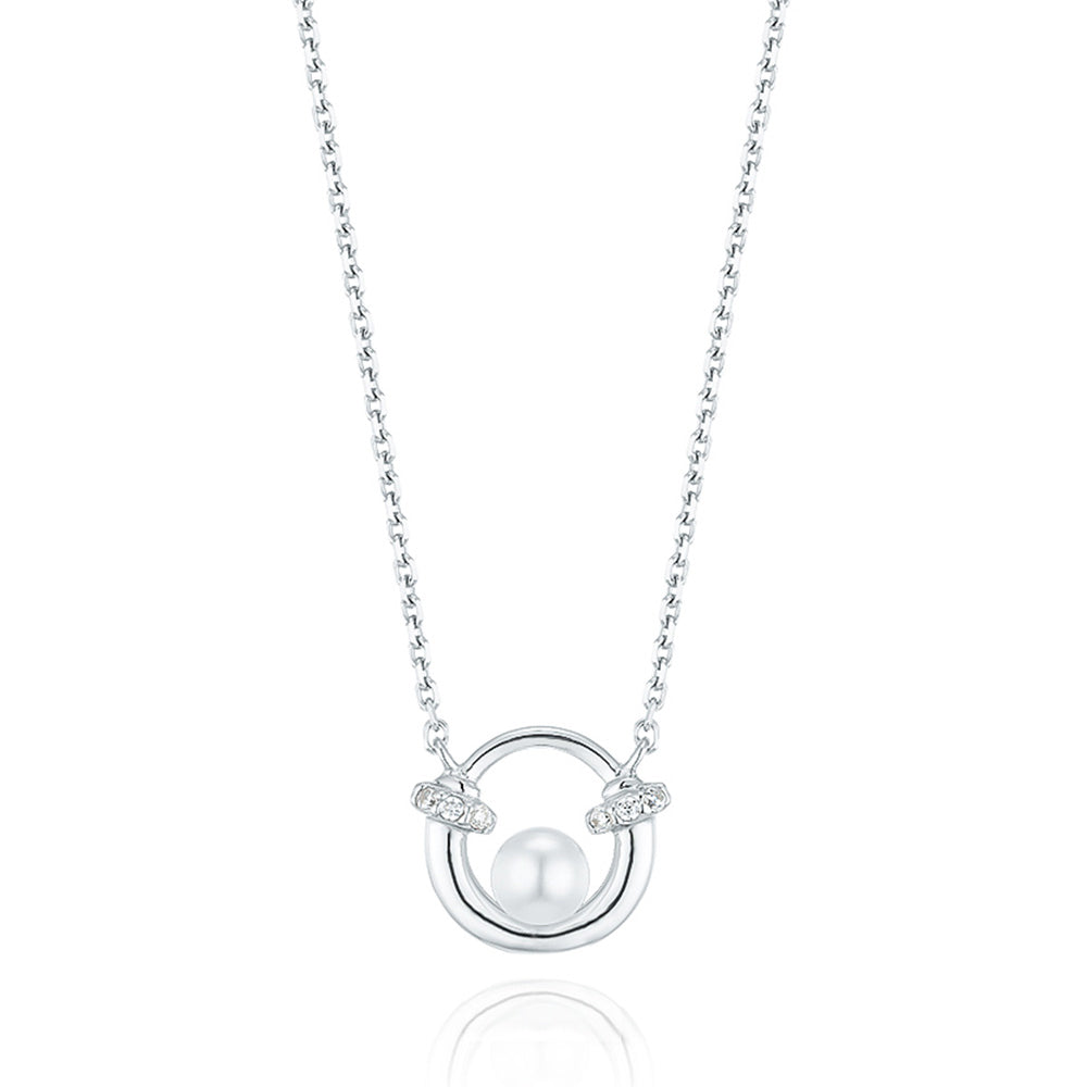 OST - Lucky Rock Horseshoe Pearl Necklace