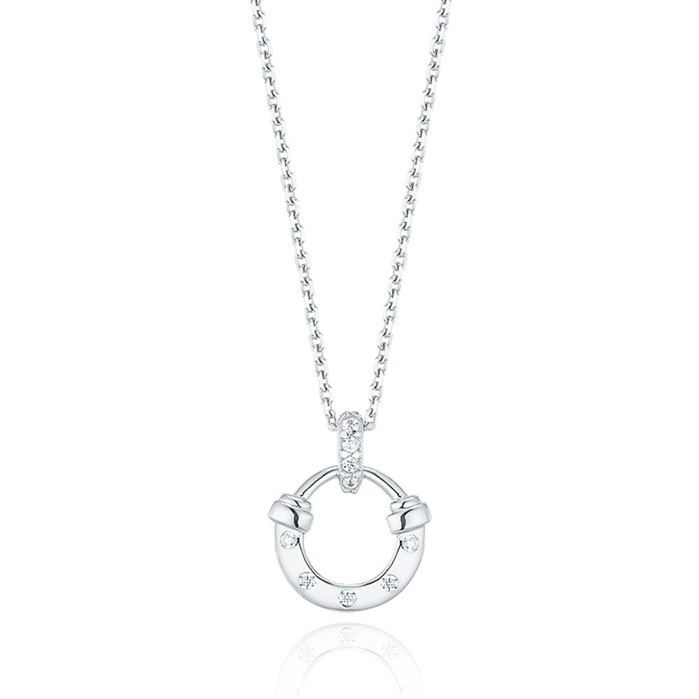 OST - Lucky Rock Horseshoe Stone Silver Necklace