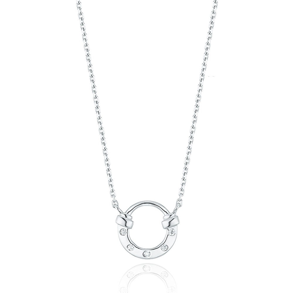 OST - Lucky Rock Horseshoe Daily Stone Silver Necklace