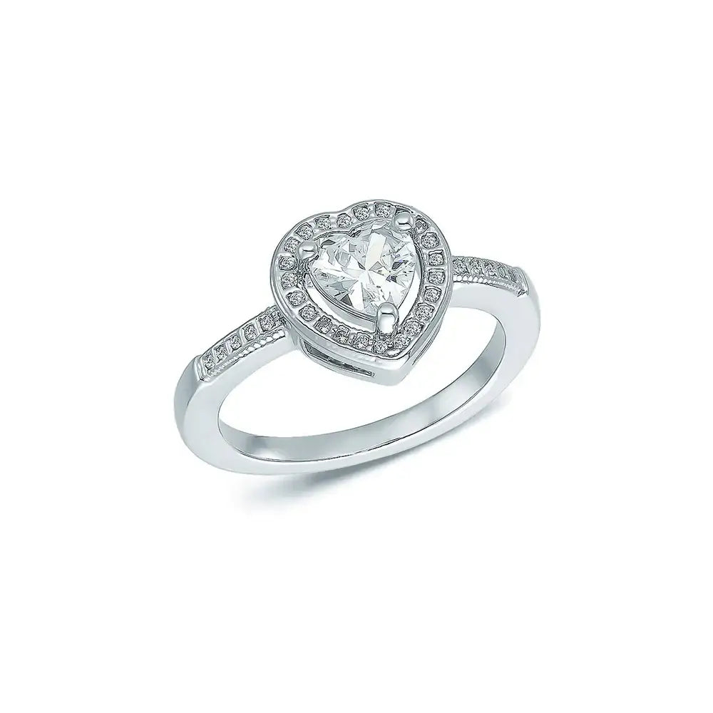 OST - Twinkle Double Heart Silver White Ring - OST - Jewelry - Harumio