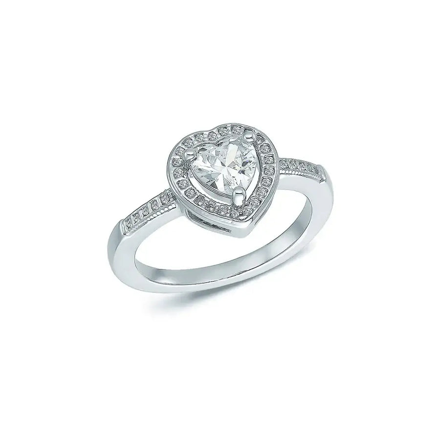 OST - Twinkle Double Heart Silver White Ring - OST - Jewelry - Harumio