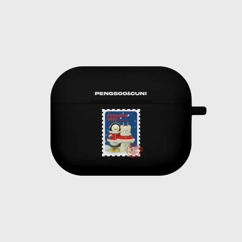Earpearp x Pengsoo - Stamp Pengsoo and Cuni AirPods/AirPods Pro Clear Jelly Case (Black) - Earpearp x Pengsoo - AirPods Case - Harumio