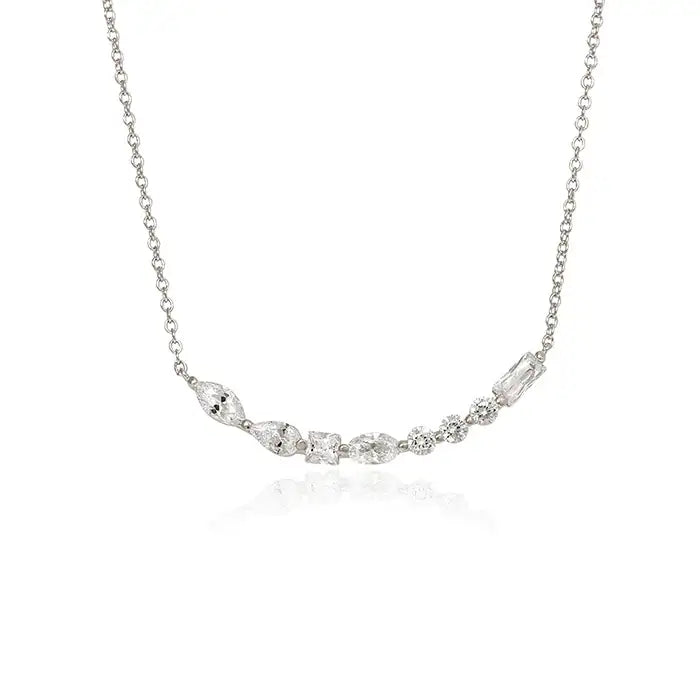 OST - Cubic Line Lace Silver Necklace - OST - Jewelry - Harumio