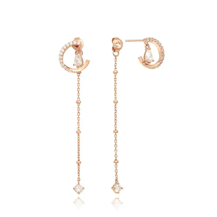 OST - Circular Radiant Rose Gold Drop Earrings - OST - Jewelry - Harumio