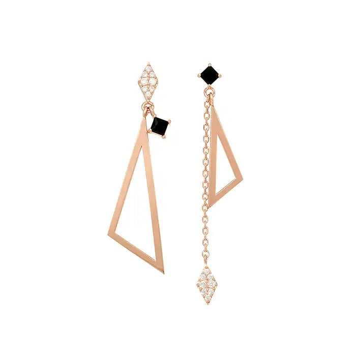 OST - Triangular Chic Black Drop Earrings - OST - Jewelry - Harumio