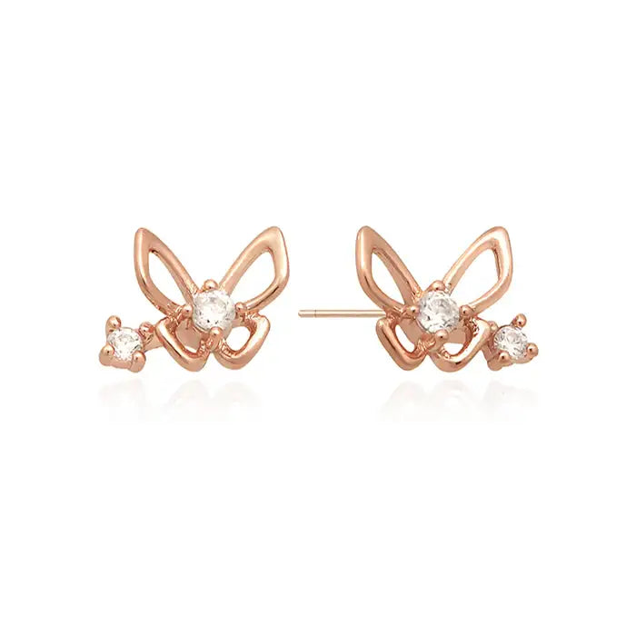 OST - Butterfly Rose Gold Earring Studs - OST - Jewelry - Harumio