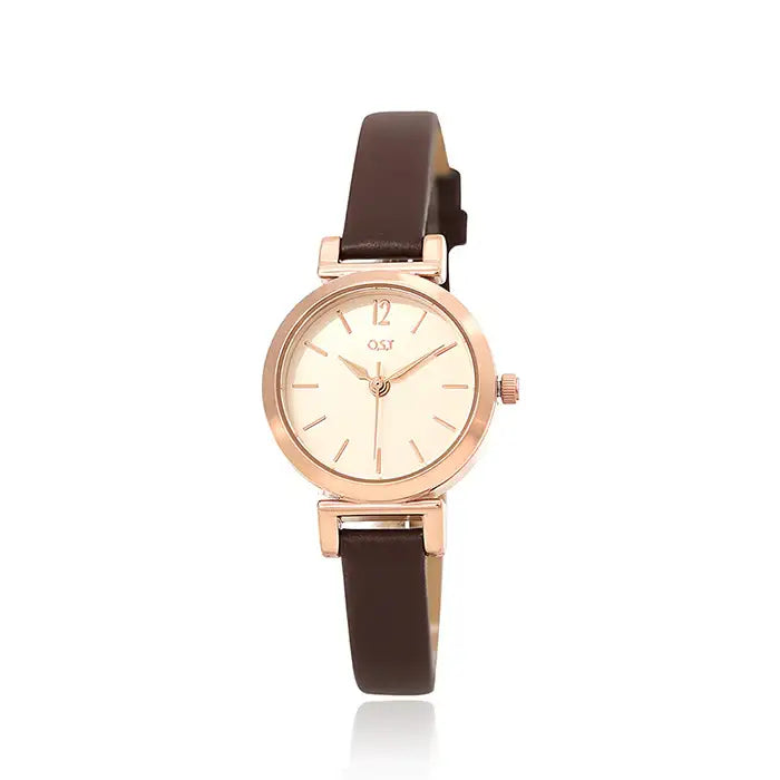 OST - Women's Brown Leather Watch - OST - Watch - Harumio