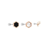 OST - Trendy Shape Rose Gold Ear Pierce Set - OST - Jewelry - Harumio