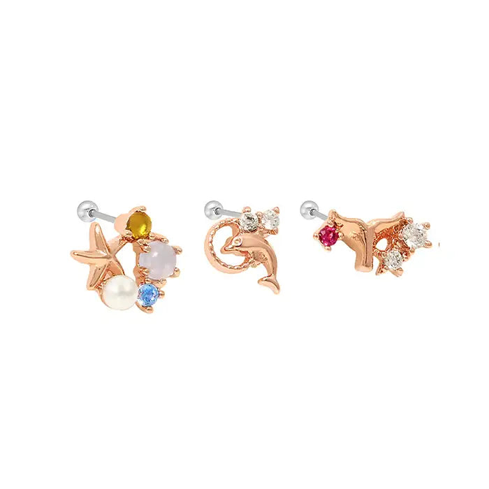 OST - Lovely Sea Ear Piercing Set - OST - Jewelry - Harumio