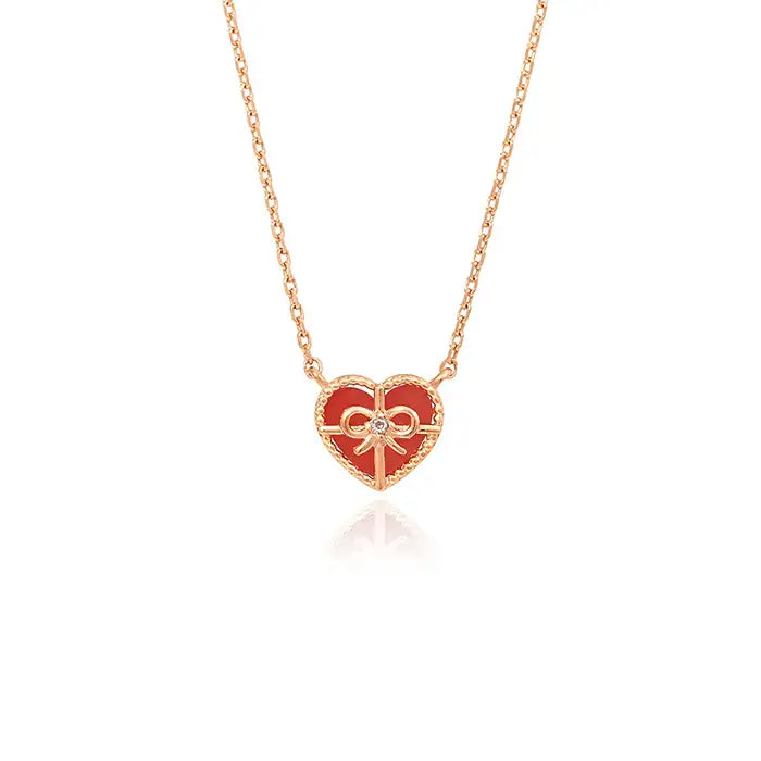 OST - Red Heart Gift Rose Gold Necklace - OST - Jewelry - Harumio