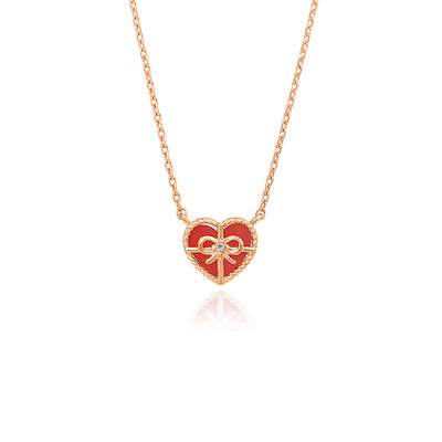 OST - Red Heart Gift Rose Gold Necklace