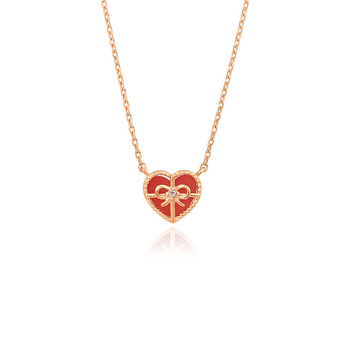 OST - Red Heart Gift Rose Gold Necklace