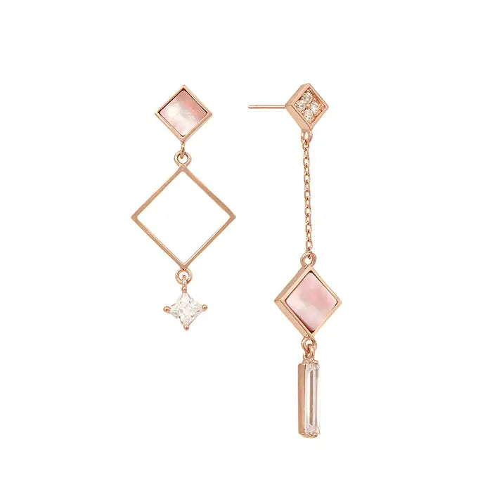 OST - Pink Mother-of-Pearl Rose Gold Drop Earrings - OST - Jewelry - Harumio