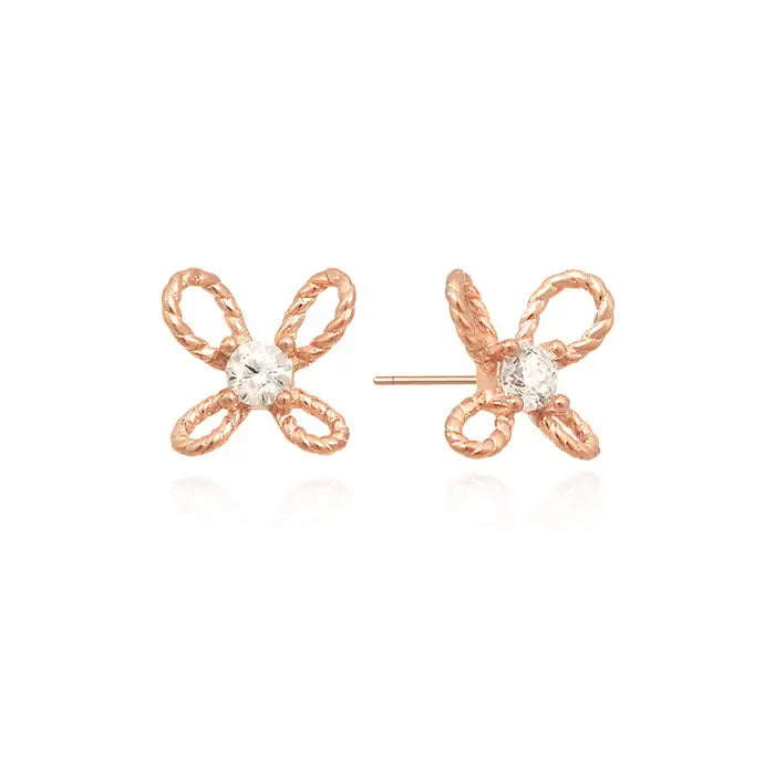 OST - Simple Butterfly Rose Gold Earring Studs - OST - Jewelry - Harumio