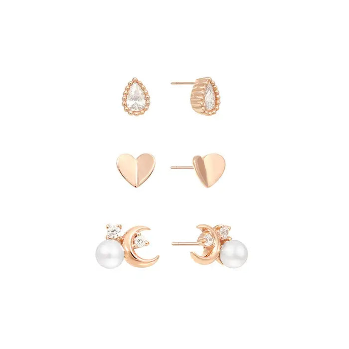 OST - Heart and Moon Earrings Set - OST - Jewelry - Harumio