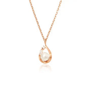 OST - Shining Pearl Rose Gold Necklace in Water Drops - OST - Jewelry - Harumio