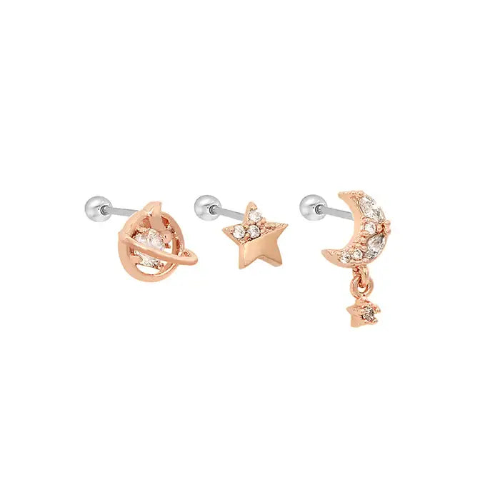OST - Moon Starry Night Ear Piercing Set - OST - Jewelry - Harumio