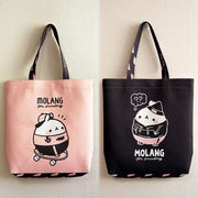 Molang - Black & Pink Eco Bag - Molang - Bag - Harumio