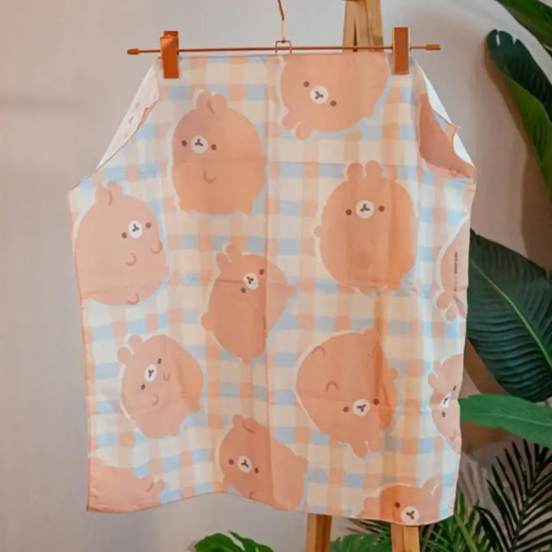 Molang - Caramel Checkered Handkerchief - Molang - Handkerchief - Harumio
