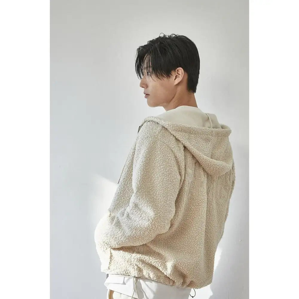 DRX - Slogan Fleece Hood Zip-Up - DRX - Clothing - Harumio