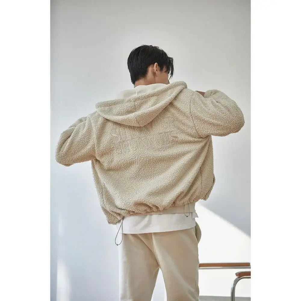 DRX - Slogan Fleece Hood Zip-Up - DRX - Clothing - Harumio