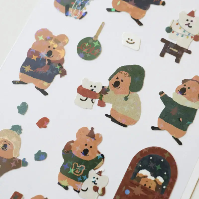 Dinotaeng - Snow in Marshville Glitter Stickers - Dinotaeng - Stickers - Harumio