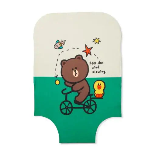 LINE FRIENDS - Official Merch - Brown 28" Luggage Cover - LINE FRIENDS - Accessories - Harumio