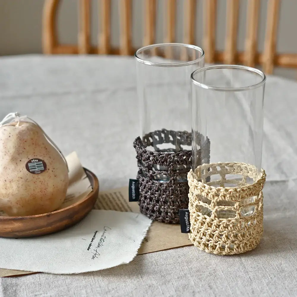 August8th - Glass Set with Handmade Knitted Holder - August8th - Accessories - Harumio