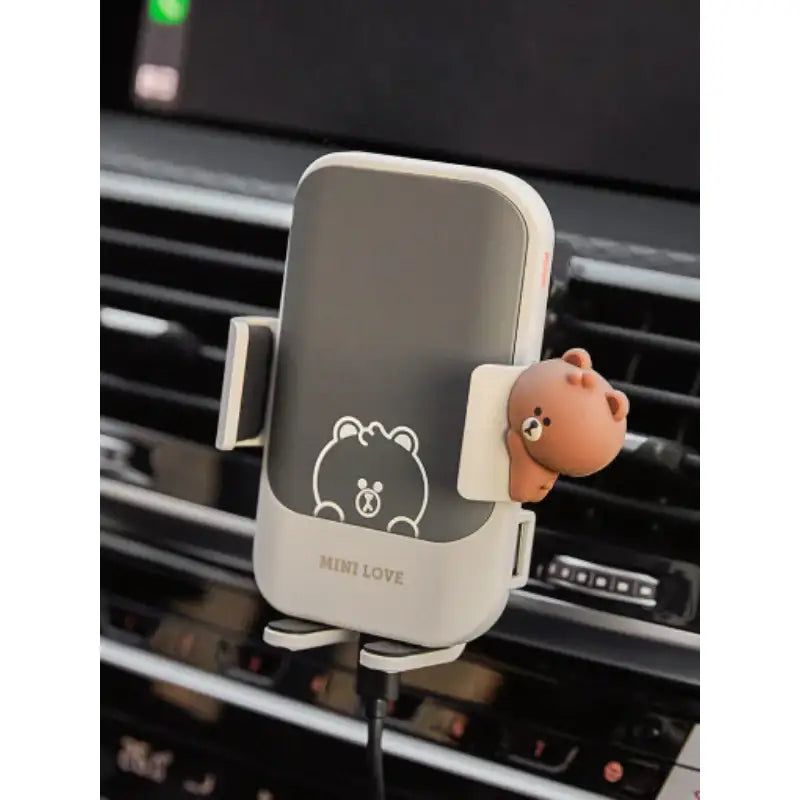 LINE FRIENDS - Brown & Friends Car Fast Wireless Charging Cradle - LINE FRIENDS - Car wireless charger - Harumio