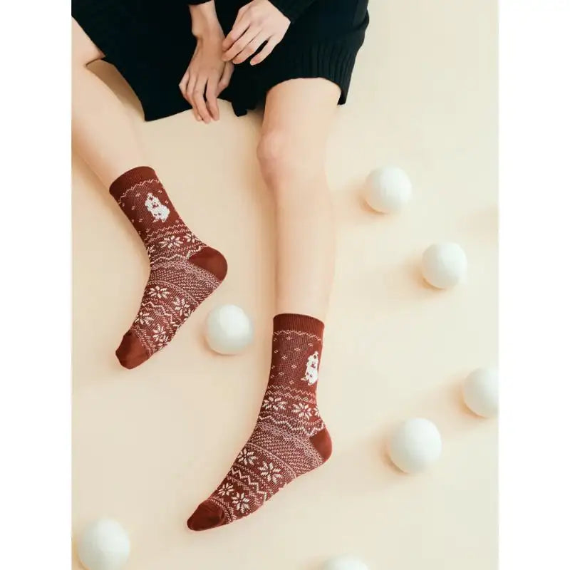 Dinotaeng - Santa Quokka Nordic Socks - Dinotaeng - Socks - Harumio