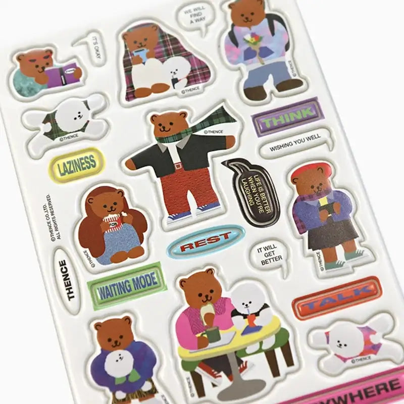 THENCE - PVC Foam Sticker Ver.1 Teddy Bear - THENCE - Accessories, Stationery - Harumio