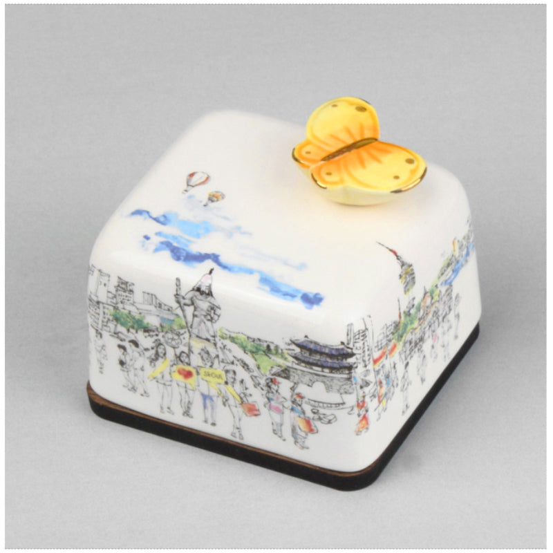 HK Studio - Moony Ceramic Seoul City Musical Paperweight - HK Studio - Music Box - Harumio