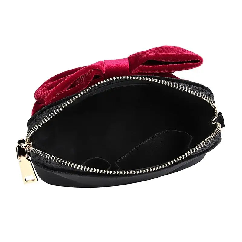 Saint Tail x Clue - Saint Velvet Ribbon Black Pouch - CLUE - Pouch - Harumio