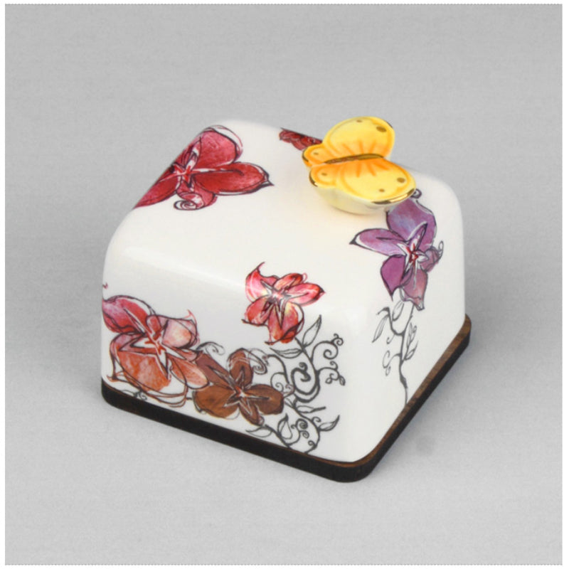 HK Studio - Moony Ceramic Purple Flower Musical Paperweight
