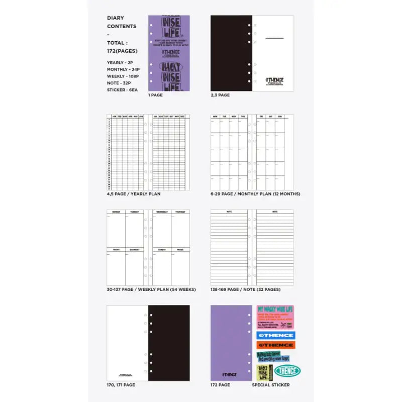 THENCE - PVC Sewing Lettering Pouch Diary - THENCE - Stationary - Harumio