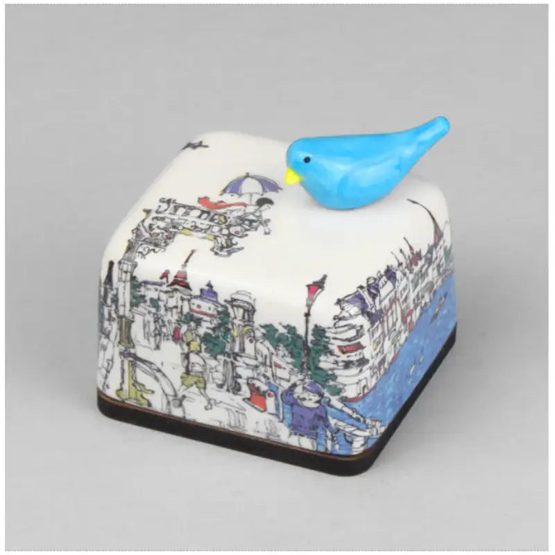 HK Studio - Moony Ceramic Riverside Musical Paperweight - HK Studio - Music Box - Harumio
